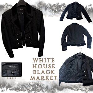 White House Black Market Black Military Style Jacket